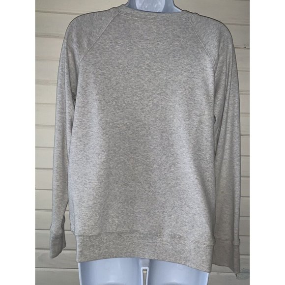 Eddie Bauer Legend Wash Sweatshirt Top Sz SMALL Gray Raglan Quilted Pullover - Picture 7 of 10